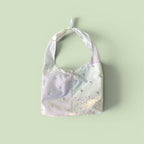 Sac à anses nouées - vichy violet  et fleurs