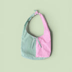 Sac à anses nouées - vichy rose et vert