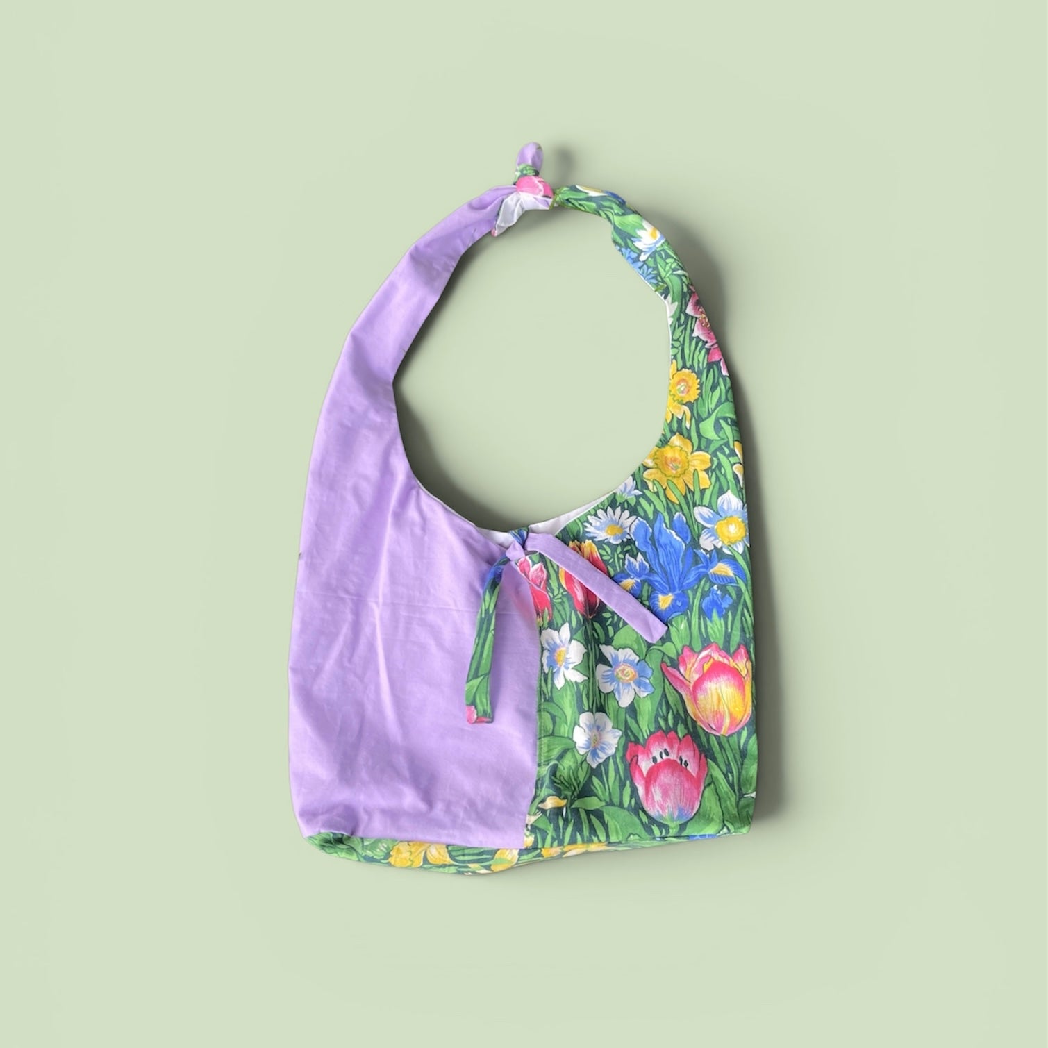 Sac à anses nouées - fleurs de printemps