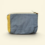 Pochette - fleurs orange et vert et vichy