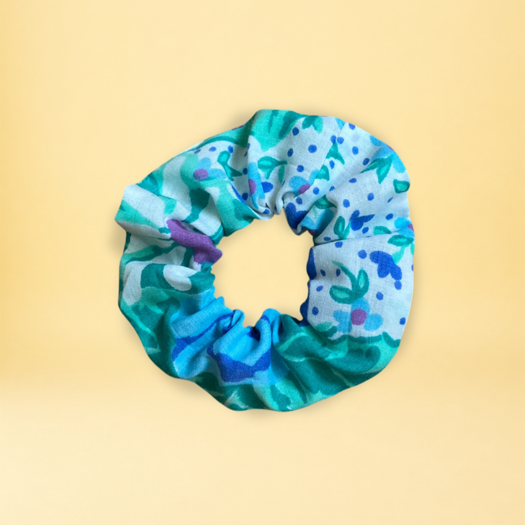 Chouchou - petites fleurs bleues