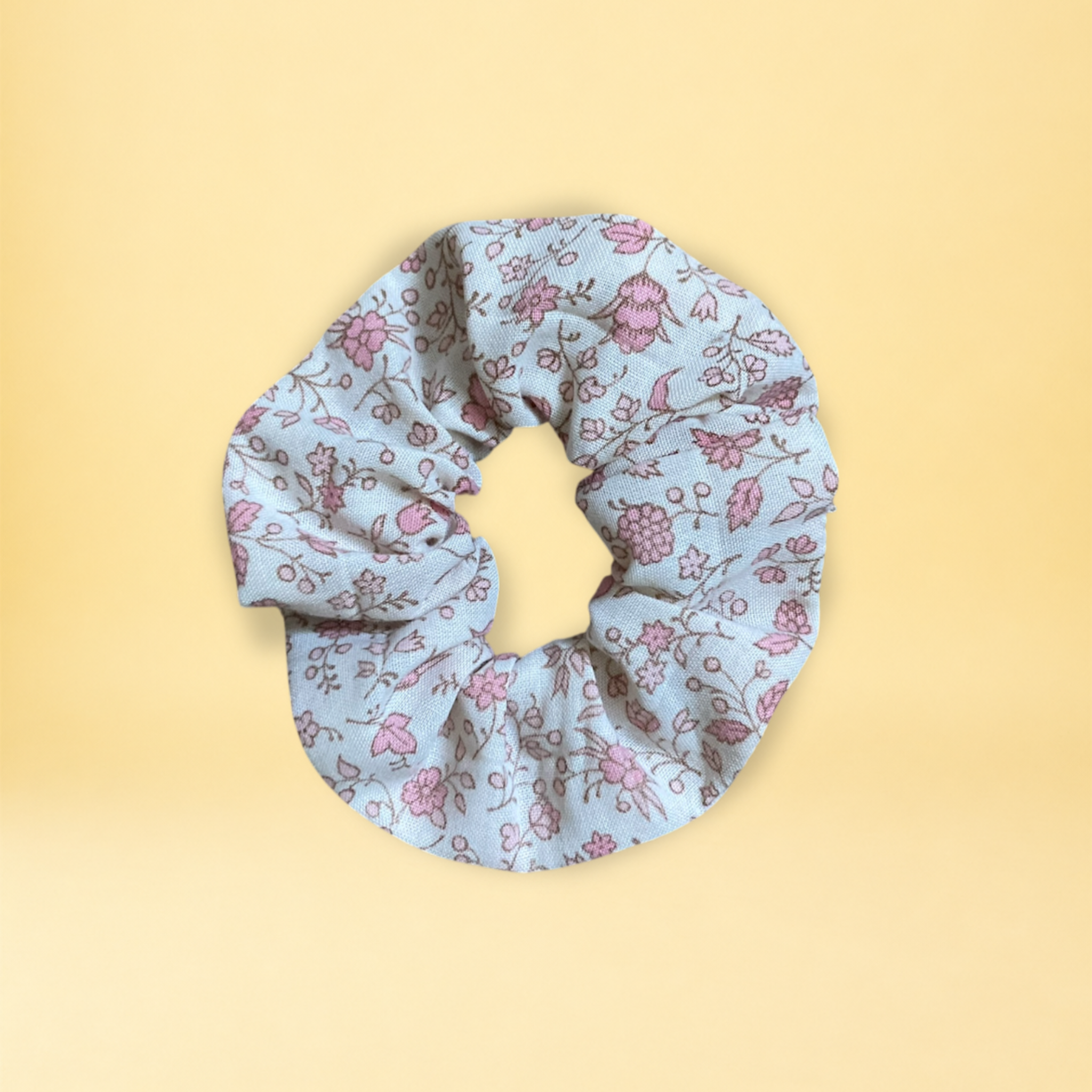 Chouchou - fleurs pastel rose
