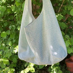 Sac à anses nouées - petit carreaux vert