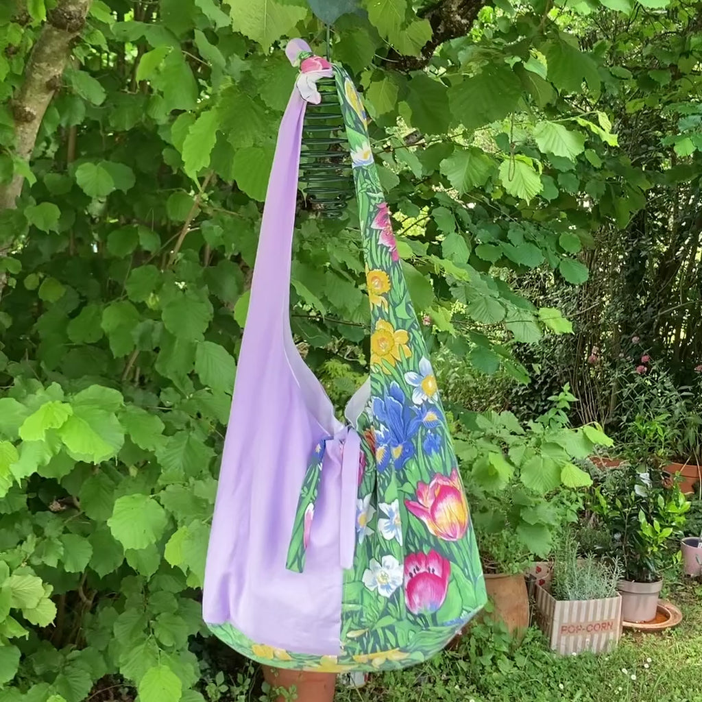 Sac à anses nouées - fleurs de printemps