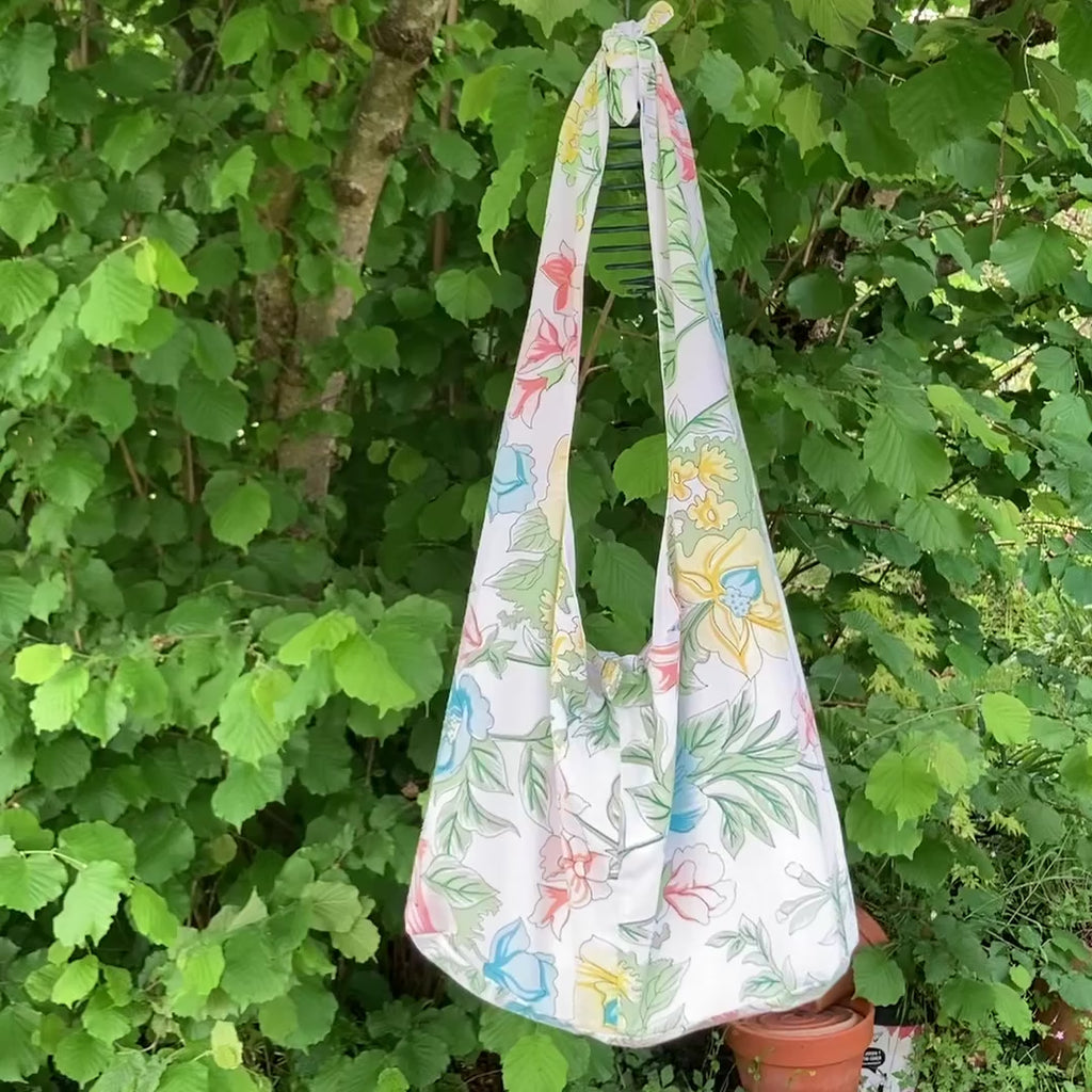 Sac à anses nouées - fleurs pastel