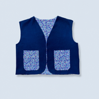 Veston sans manches Adulte – Bleu et violet fleuri