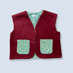 Veston sans manches Adulte – Rouge et vert cerise