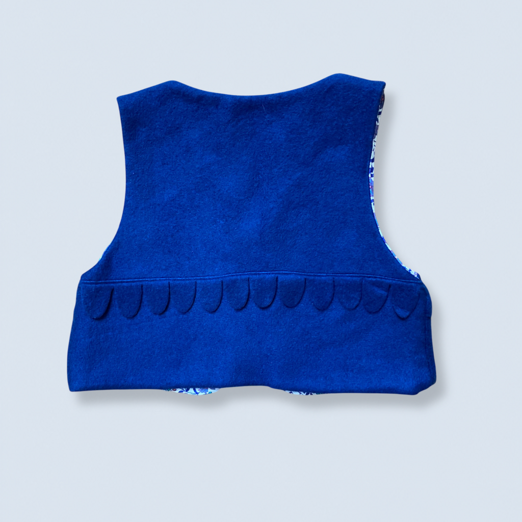 Veston sans manches Enfant – Bleu et violet fleuri