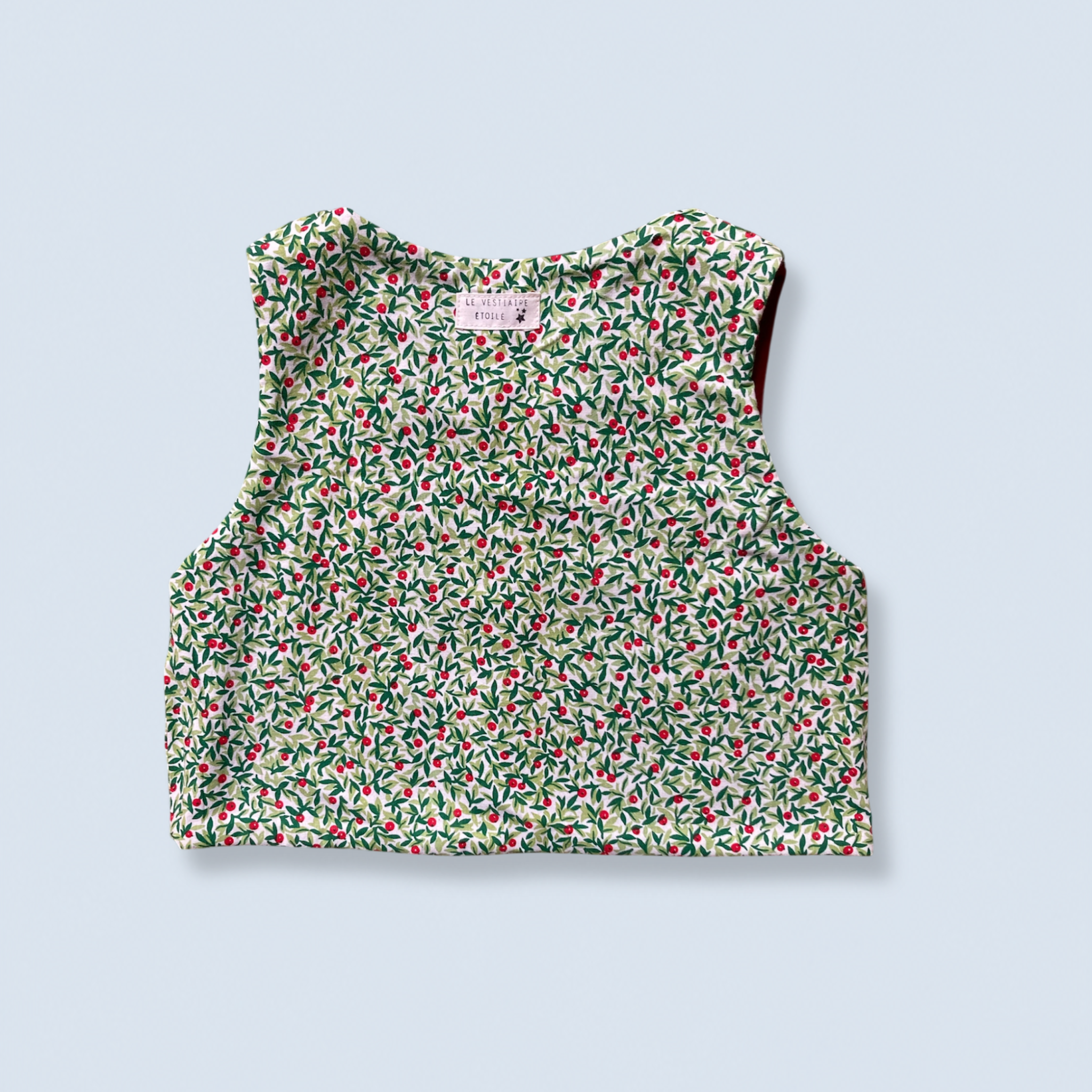 Veston sans manches Enfant – Rouge et vert cerise