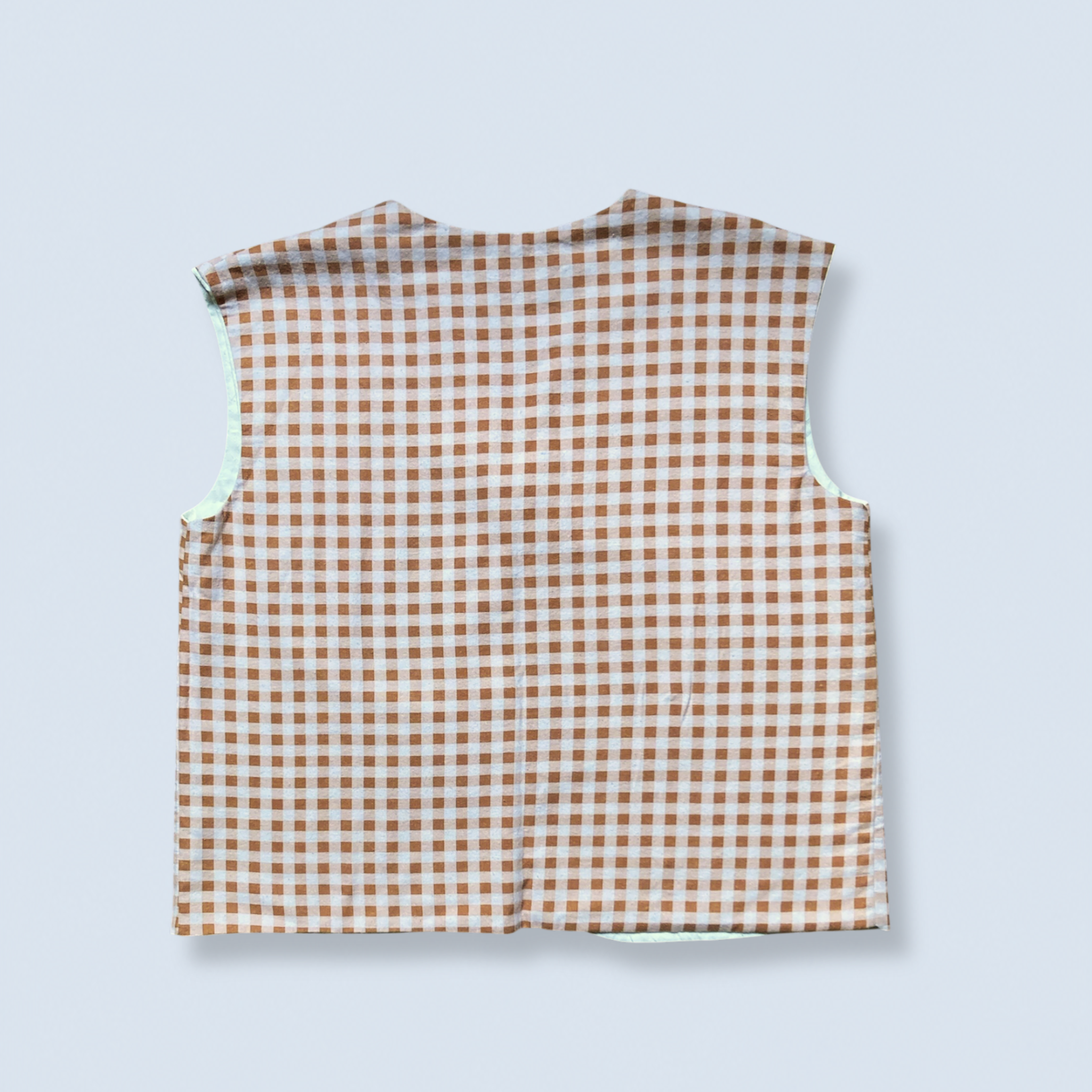 Veston sans manches Adulte – Vichy beige et marron