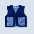Veston sans manches Adulte – Bleu et violet fleuri