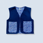 Veston sans manches Adulte – Bleu et violet fleuri