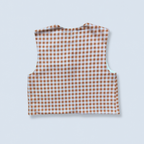 Veston sans manches Adulte – Vichy beige et marron