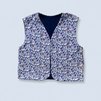 Veston sans manches Adulte – Bleu et violet fleuri