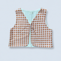 Veston sans manches Enfant – Vichy beige et marron