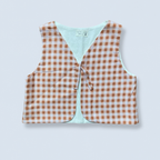 Veston sans manches Enfant – Vichy beige et marron
