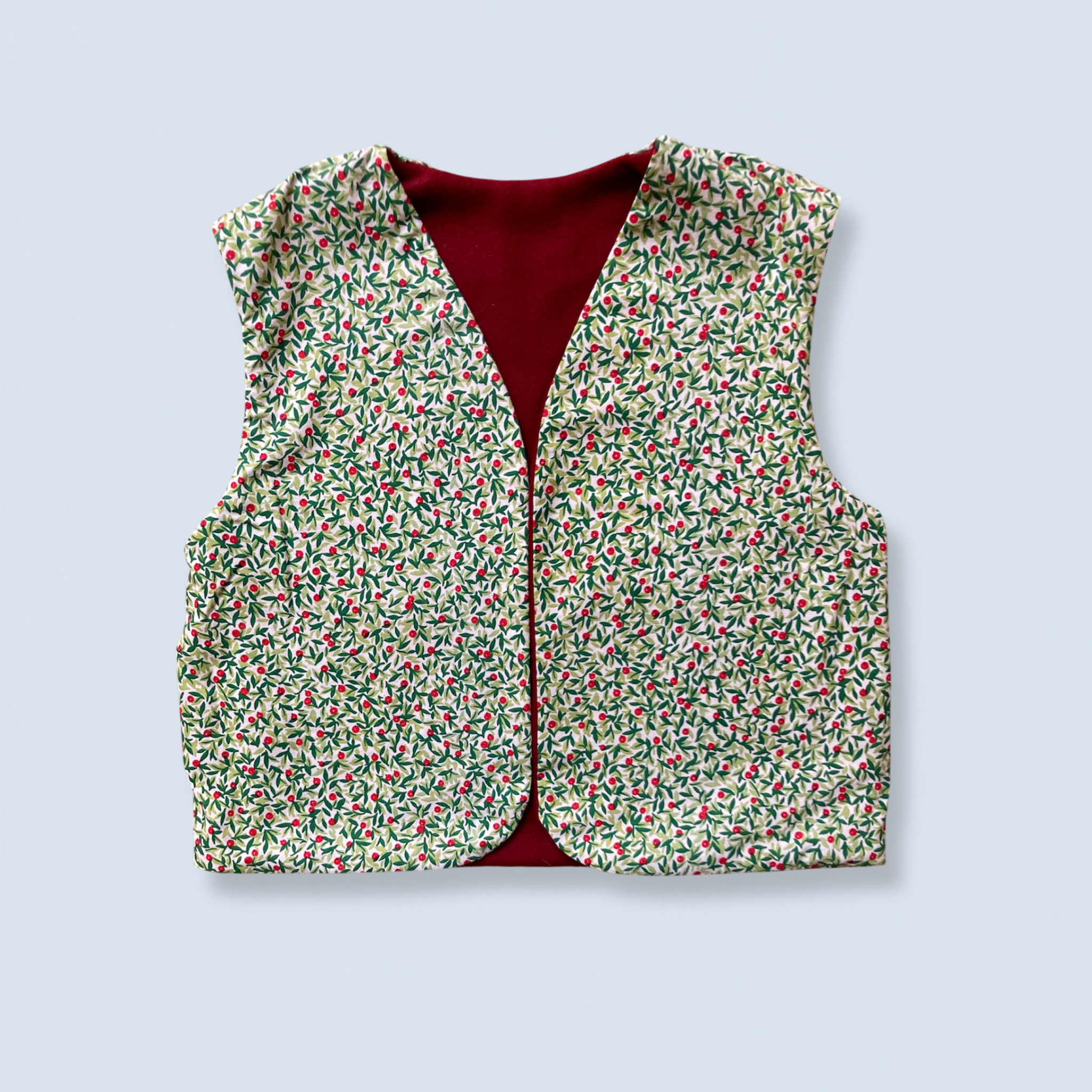 Veston sans manches Adulte – Rouge et vert cerise