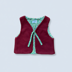 Veston sans manches Enfant – Rouge et vert cerise
