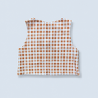 Veston sans manches Enfant – Vichy beige et marron