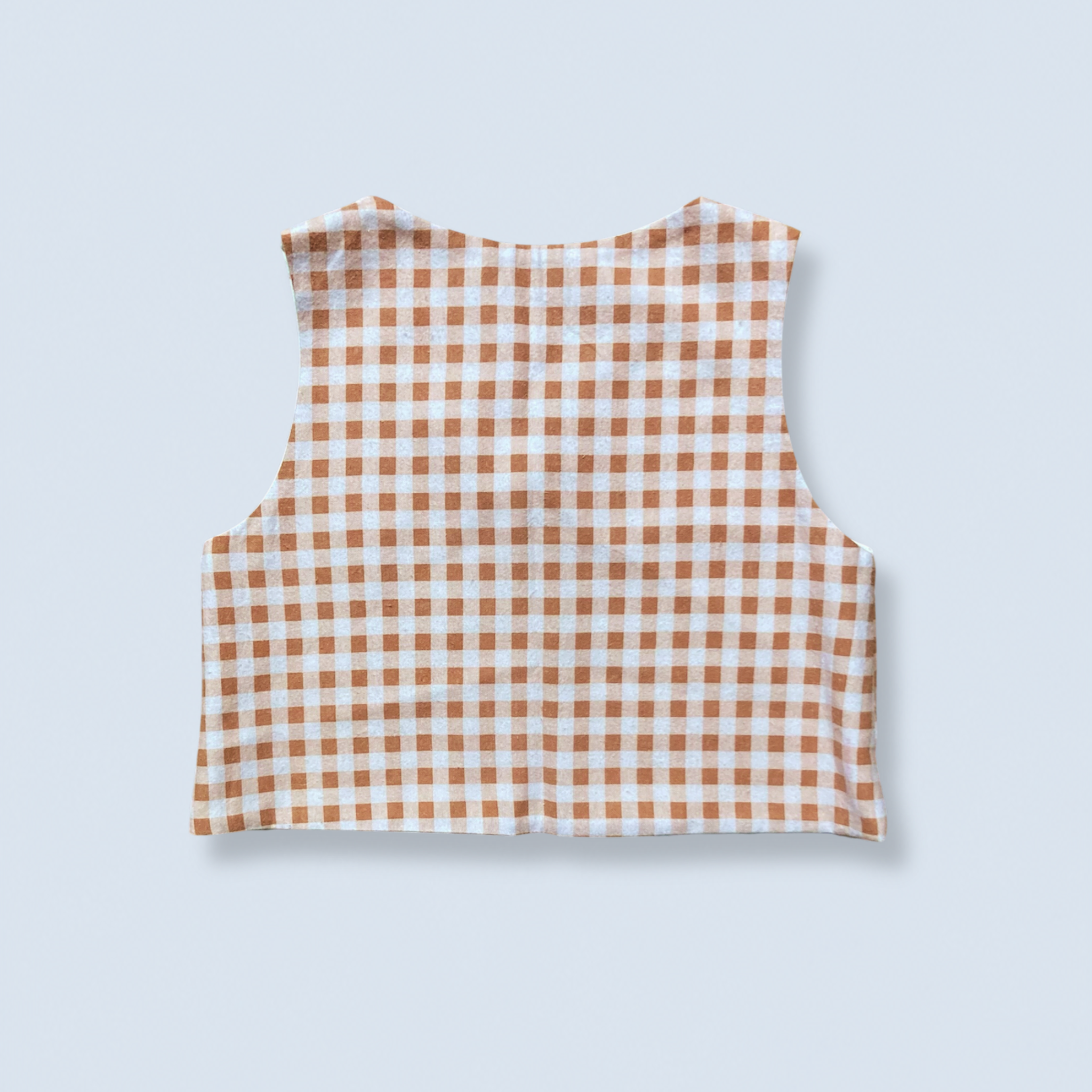 Veston sans manches Enfant – Vichy beige et marron