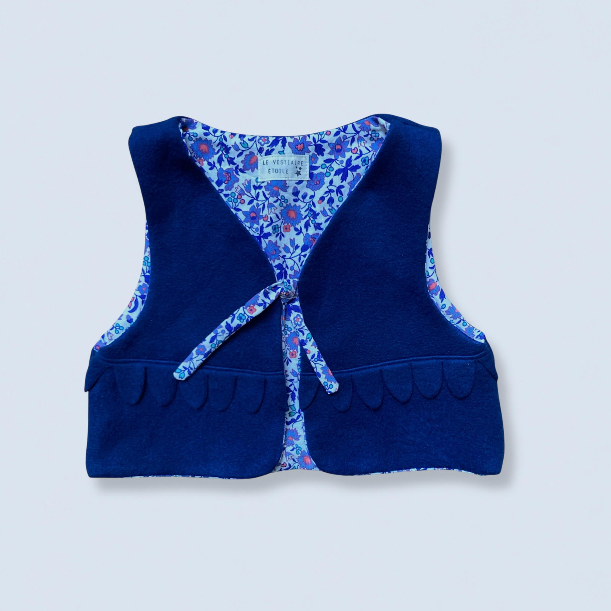 Veston sans manches Enfant – Bleu et violet fleuri