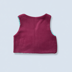 Veston sans manches Enfant – Rouge et vert cerise